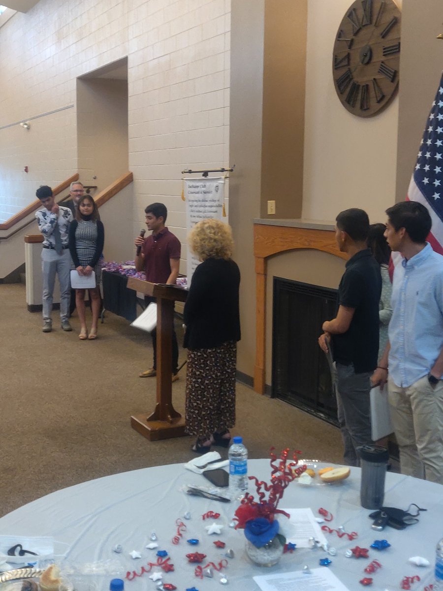 Donn_Mendoza's tweet photo. Nothing better than being able to recognize our amazing @rlasdistrict116 &amp; @RLHSPanthers students IN PERSON at the @RLAExchange installation &amp; recognition breakfast! #PantherPride #grateful https://t.co/rmogpsb0dI