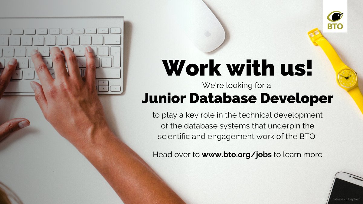 Looking to develop your database development skills or know someone who is? We're hiring a Junior Database Developer to play a key role in our vital scientific and engagement work. More info at bto.org/jobs Please RT!