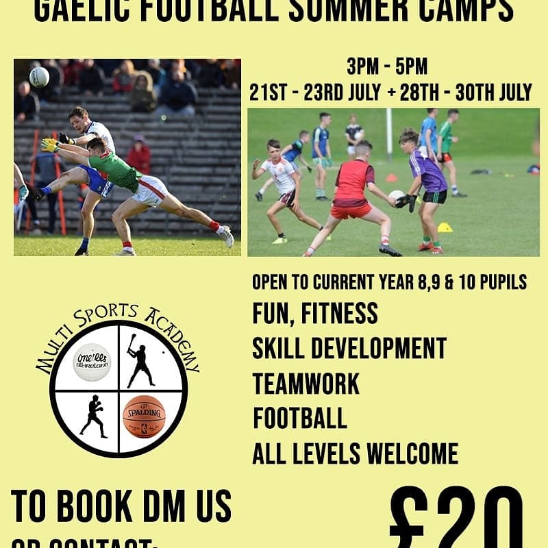 If you've never played before, we'll help you build skills and confidence to get started✅
If you play, we'll help you get better✅
Qualified, child friendly, experienced coaches, coaching Gaelic Football 25 years.
Limited places, get your child involved, dm us to book✅
