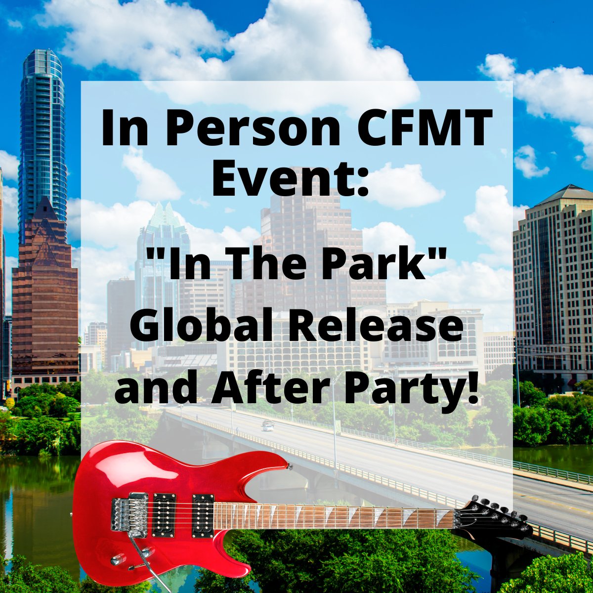 cfmtaustin's tweet photo. The "In the Park" Global Release is today at 5 PM!

If you haven't registered yet or want to learn more about the event you can do so here: 
https://t.co/ERSi3HGaSi

#music #StanleyJordan #austin #musictherapy https://t.co/0YpDir8xG7