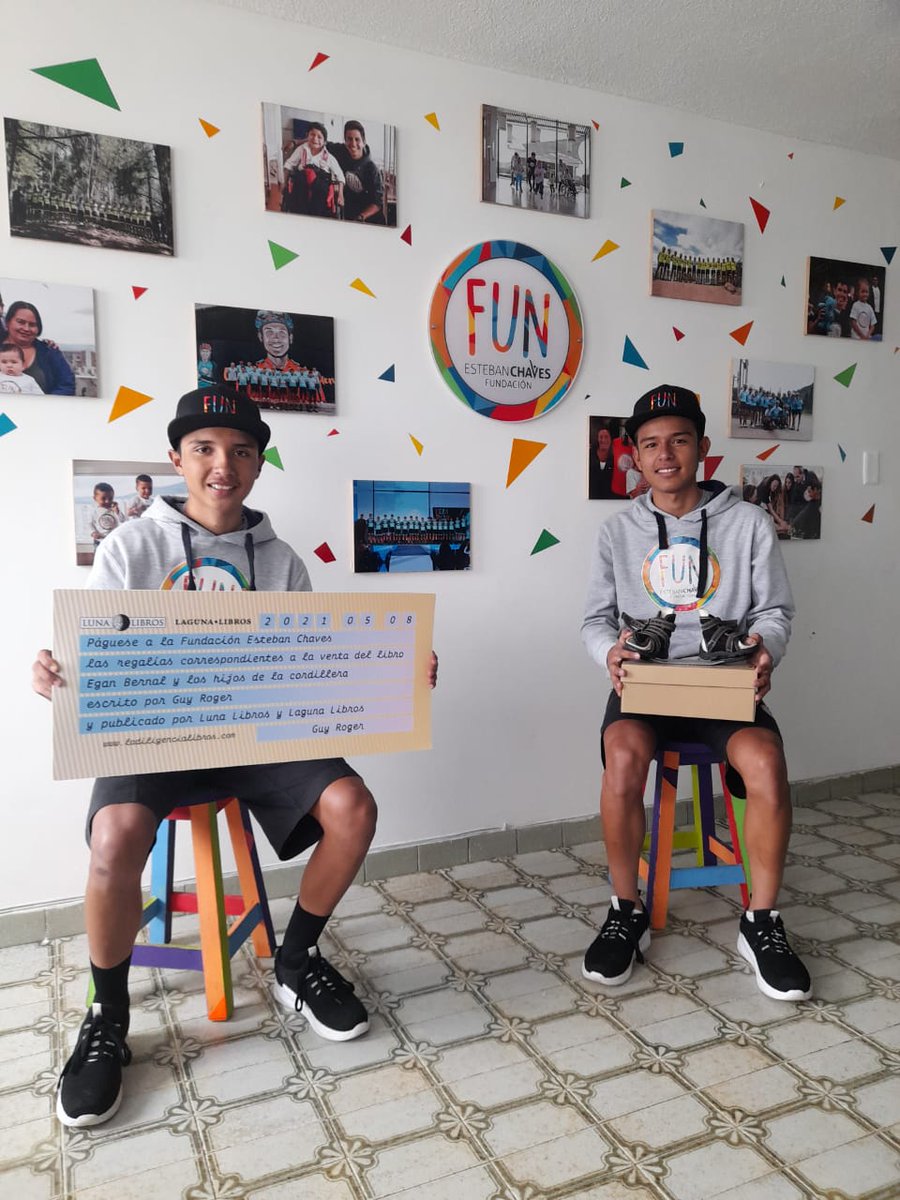 ¡Gracias a Guy Roger, a <a href="/lagunalibros/">Laguna Libros</a> y <a href="/Luna_Libros/">Luna Libros</a>  por este gesto! Las ganancias de las ventas del libro Egan Bernal y los hijos de la cordillera multiplicarán sonrisas en Colombia. ¡Nos sentimos muy honrados y felices! 😍📚🙌
#MultiplicandoSonrisas