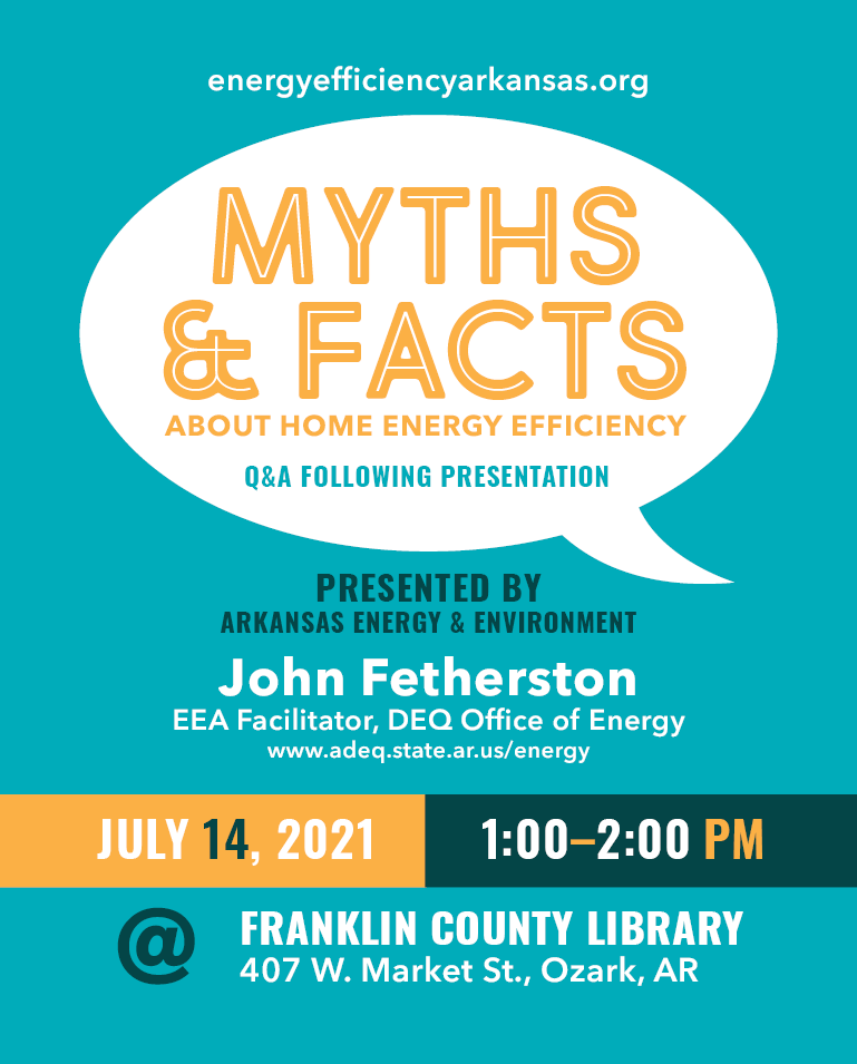Join us for a presentation on how to save energy and money, at the Franklin County Library
