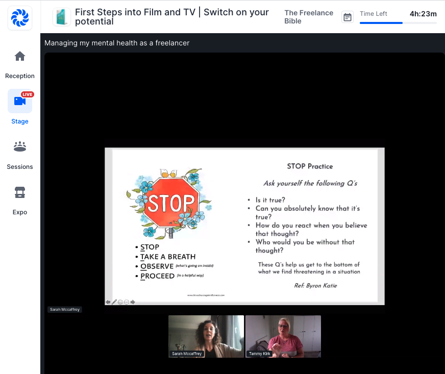 alisongrade's tweet photo. Such an important session on #Mentalhealth from Sarah McCaffrey, .@solasmind's who taking everyone through the various ways to stay #positive
At times you need to:
π Stop
π Take a breath
π‘ Observe
β
Proceed
Try and find ways to destressβοΈ
#FirstSteps2021 https://t.co/neErksAY0r