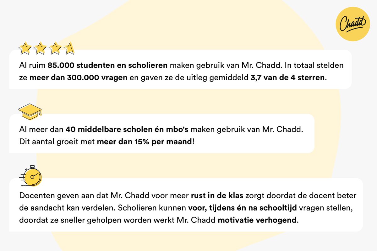 Mr. Chadd: Direct uitleg voor ieder vak tweet media