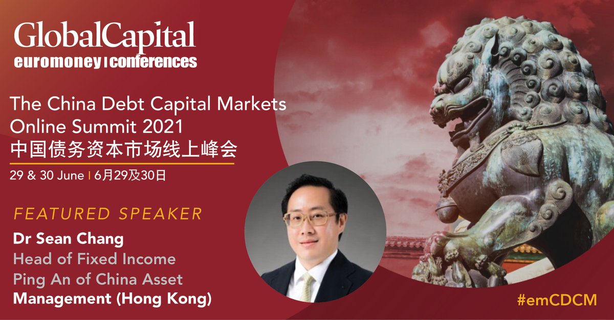 pingan_group's tweet photo. The @EuromoneyConf China Debt #CapitalMarkets Online Summit is back. 
Sean Chang, Head of #FixedIncome at Ping An's #assetmanagement arm in Hong Kong, will join a panel to on foreign investment in China's onshore markets on 30 June.

[SIGN UP]: https://t.co/UIbe6UobvU

#emCDCM https://t.co/IgCTpkGWyn