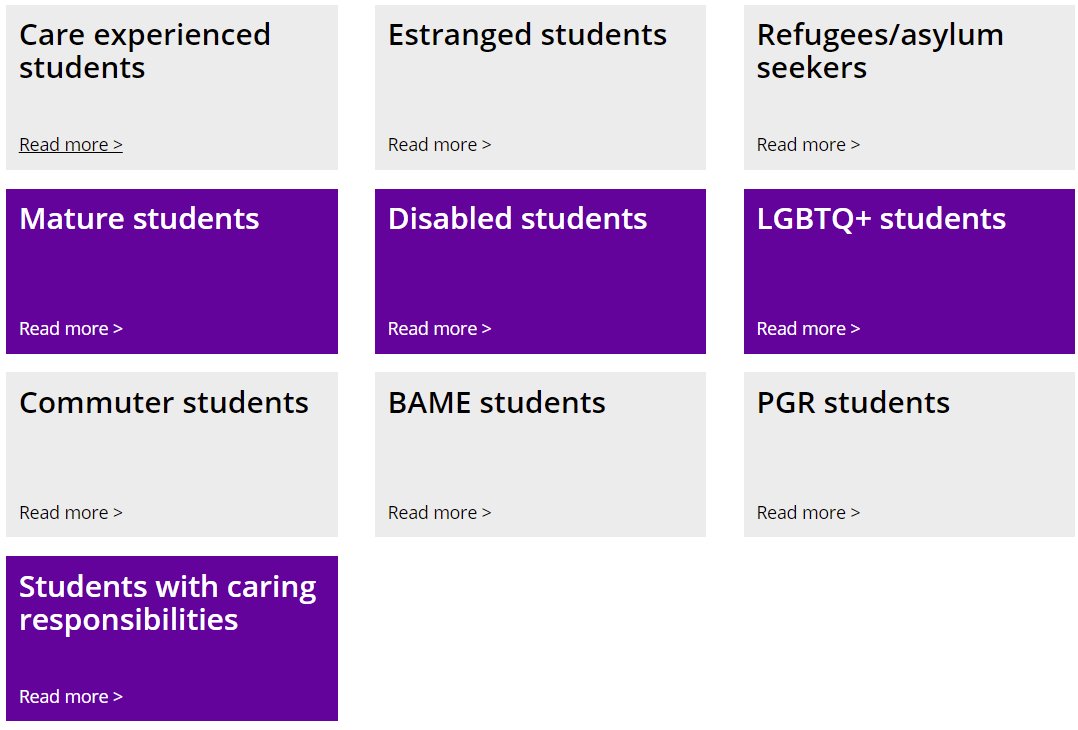 We recognise that some student groups will need specific support during their time at university. 

You may belong to one or multiple groups and we’re here to ensure that you can access the help you need #WellbeingWeek 

studentsupport.manchester.ac.uk/tailored-suppo…