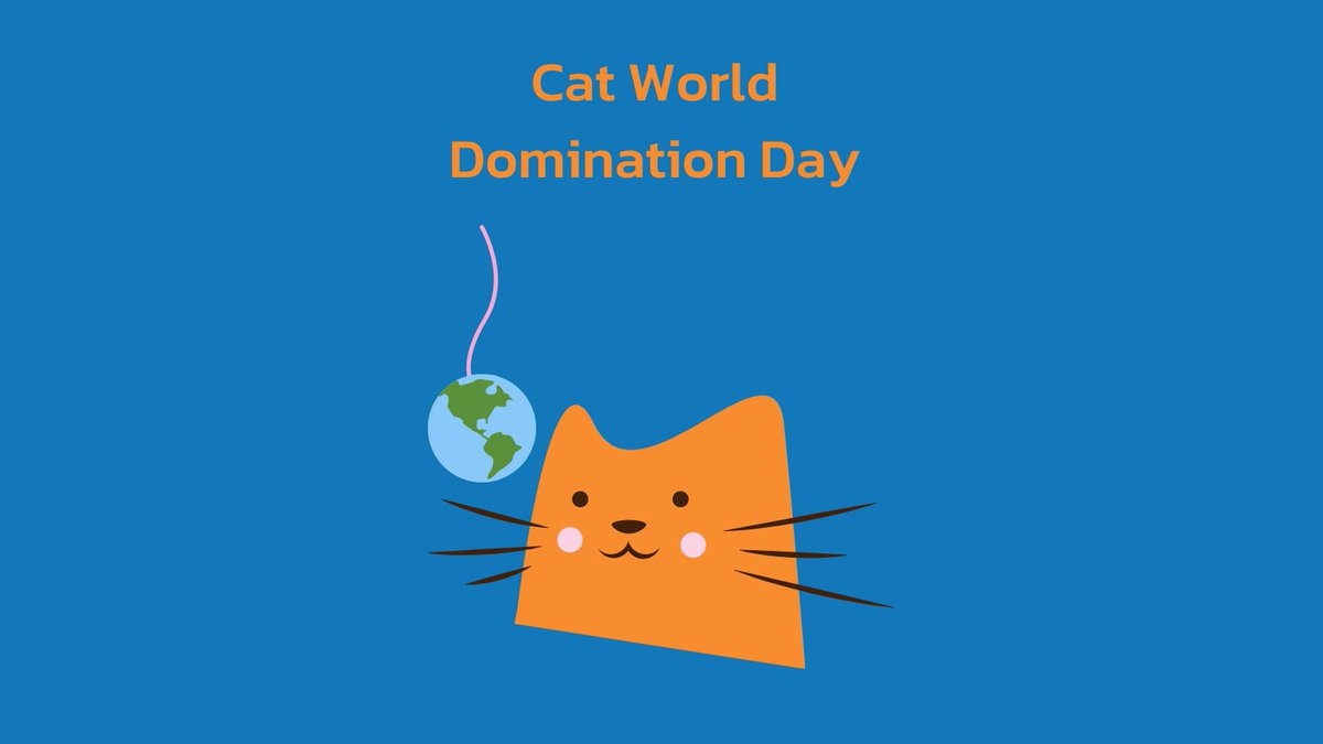 Is your cat plotting to take over the world? Probably. 
.
.
.
#petvetnow 
#veterinarytelemedicine 
#specialistnow 
#vetnowconnectedcare 
#catworlddominationday