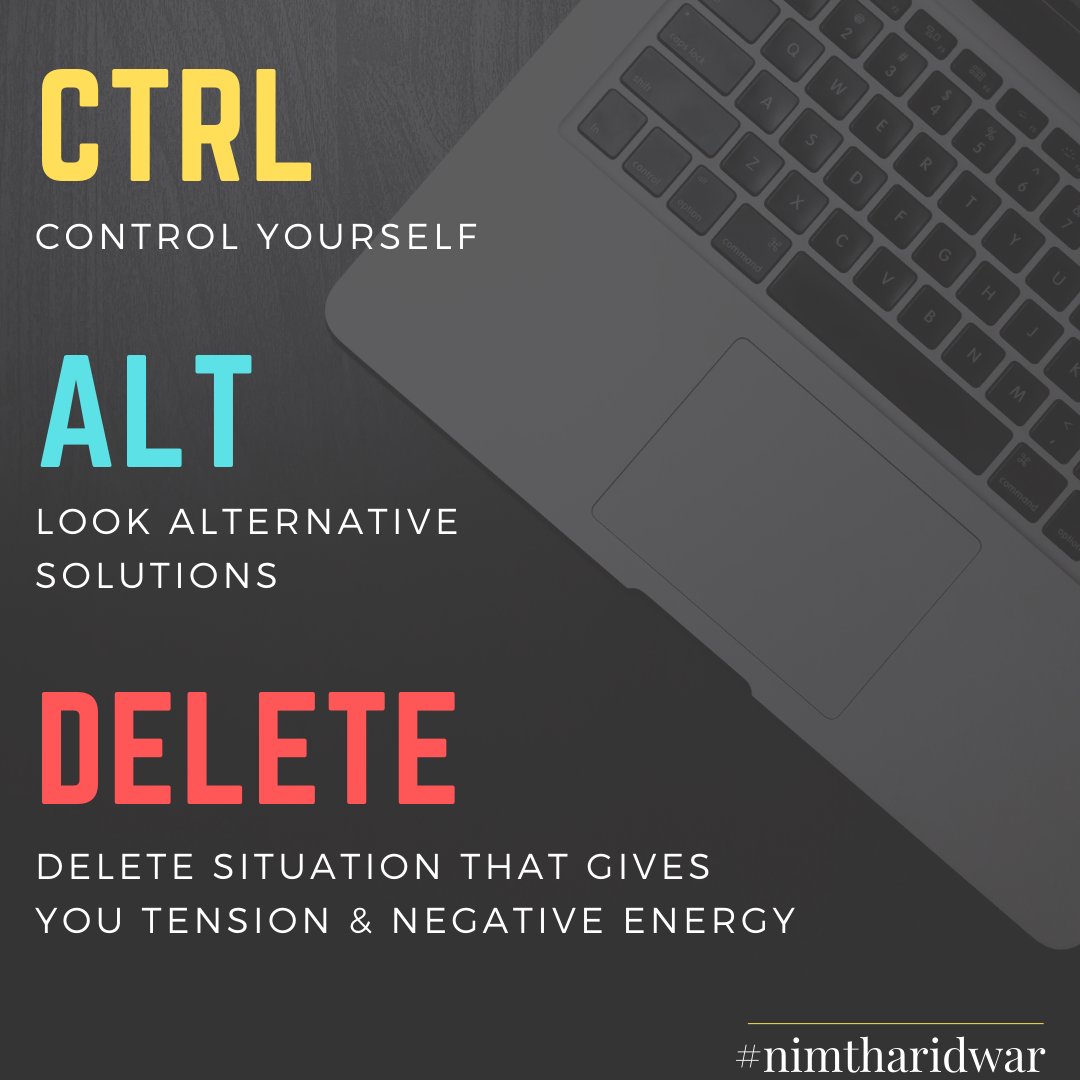 NimtHaridwar's tweet photo. Ctrl + Alt + Delete = Reboot Your Life,  Your Future Depends on It !! 💯
•
•
•
#rebootyourlife #rebootyourself #ctrl #alt #del #nimtharidwar #negativityout #motivationalquotesoftheday #selfreminder #lifegoals💯 #lifelessons #thursdayvibes #computerkeys #computerhardware https://t.co/ae2gtbUmGB