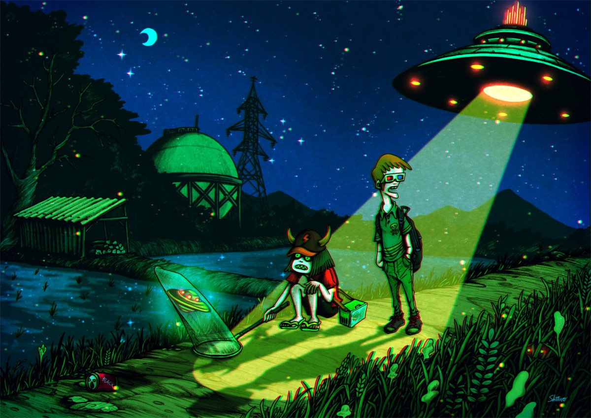 UA2G's tweet photo. なるほど！
今日はUFOの日だったのか！
なるほど！
#UFOの日 
#UFO記念日 

#UETSUJI_Shotaro 
#illustration https://t.co/J93d2jvyRq