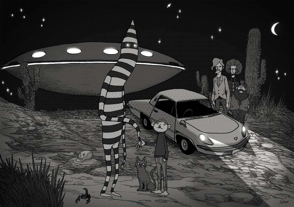 UA2G's tweet photo. なるほど！
今日はUFOの日だったのか！
なるほど！
#UFOの日 
#UFO記念日 

#UETSUJI_Shotaro 
#illustration https://t.co/J93d2jvyRq