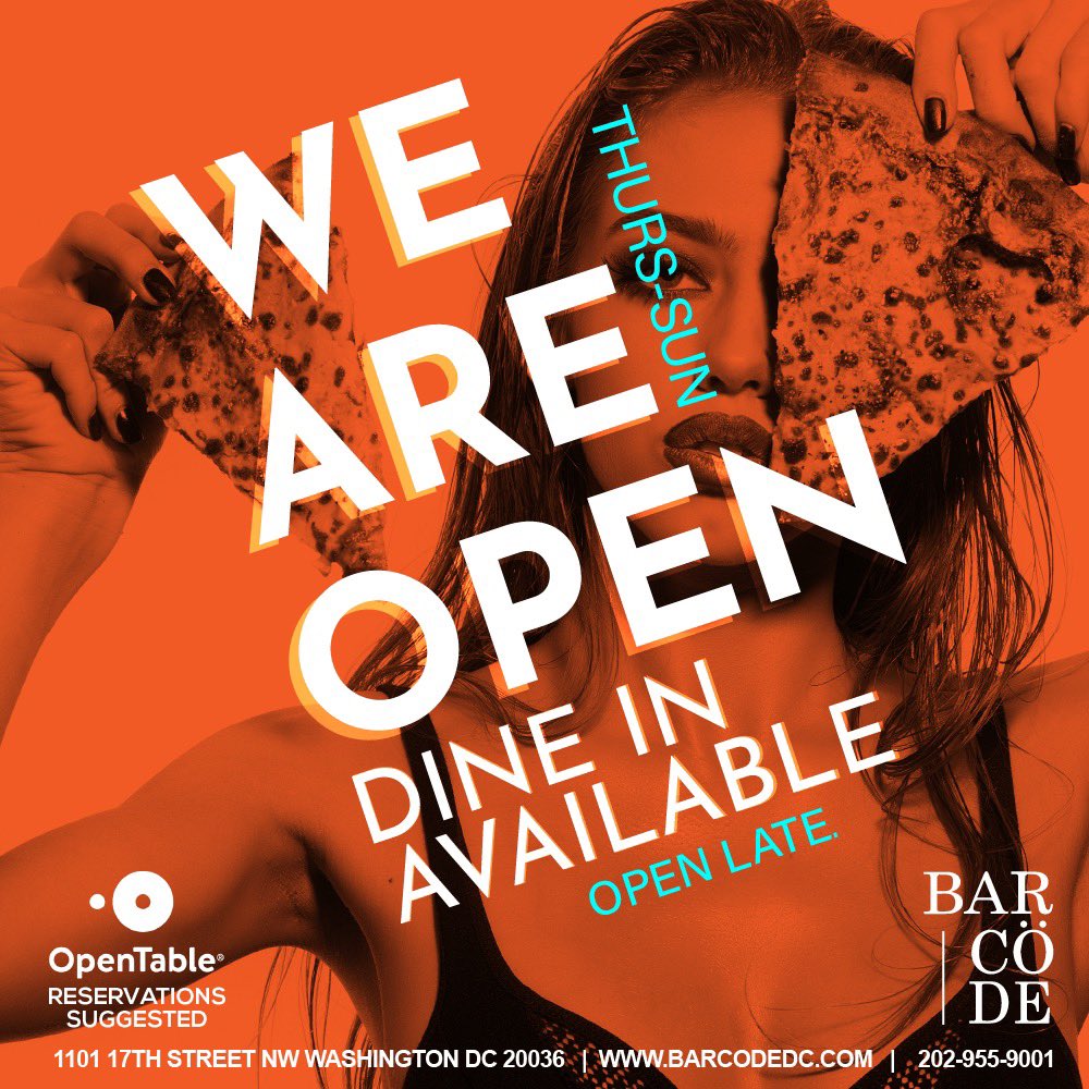 barcodedc's tweet image. THURSDAY: Happy Hour from 4-6p. Doors open til 2 am Make your reservations now opentable.com/barcode. Late Night Food 
 Washington D.C. Washington, D.C. #HappyHour #wdc #drinks #washingtondc @TheEventsDC #eventdc