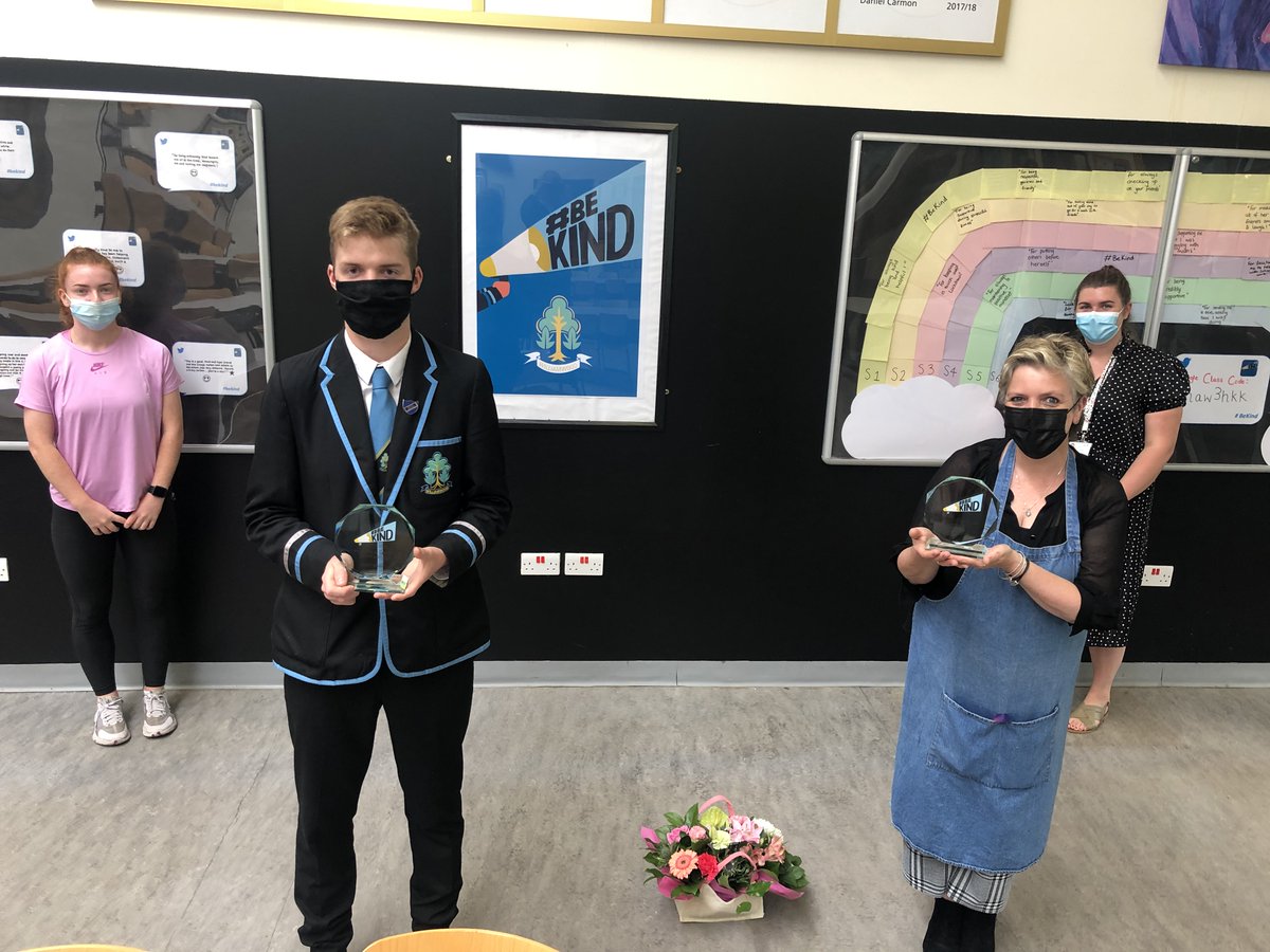 The #BeKind campaign awarded Scott (S6) and Mrs Carr with the 'PTA Be Kind of the Year Award 2021/22' for their exceptional acts of kindness in what was a very challenging year. Thank you for making Williamwood a kinder place. Congratulations to both!