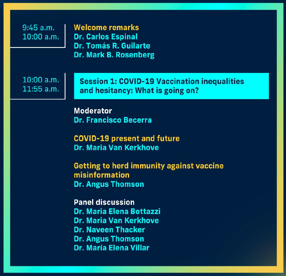Join SCI Co-Director <a href="/mevillar/">Maria Elena Villar</a> tomorrow for the 2021 COVID-19 Vaccines Global Experts' Summit 🌎 Dr. Villar will join a group of panelists to discuss vaccination inequalities and hesitancy at 10AM 💉

Learn more + register here: ghcfiu.org/registration