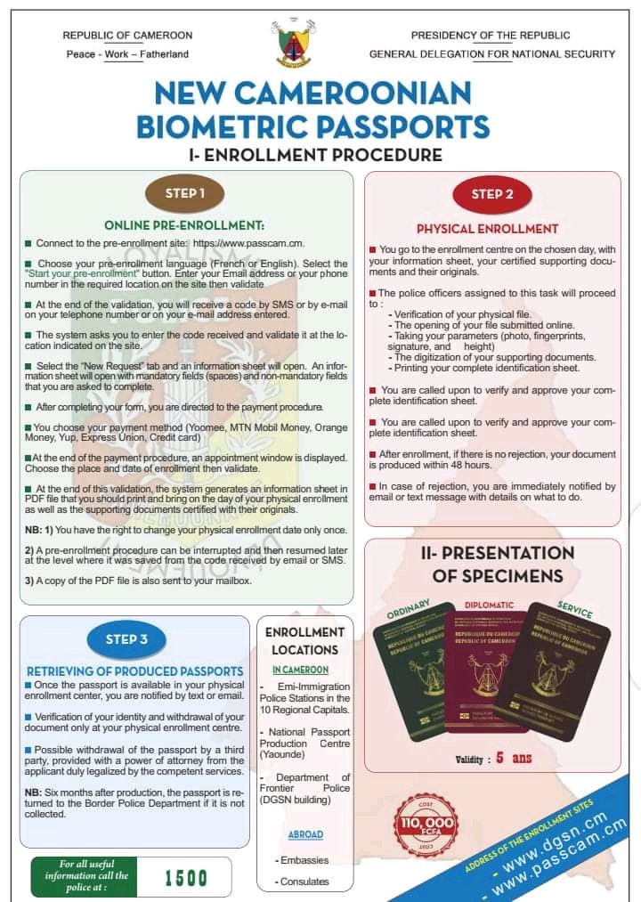 New Cameroonian Biometric Passports 
<a href="/alex_nguepi/">Alex Nguepi</a> <a href="/USEmbYaounde/">U.S. Embassy Yaounde</a> <a href="/PRC_Cellcom/">CELLCOM PRC</a> <a href="/CabinetCivilPRC/">Cabinet Civil PRC</a>