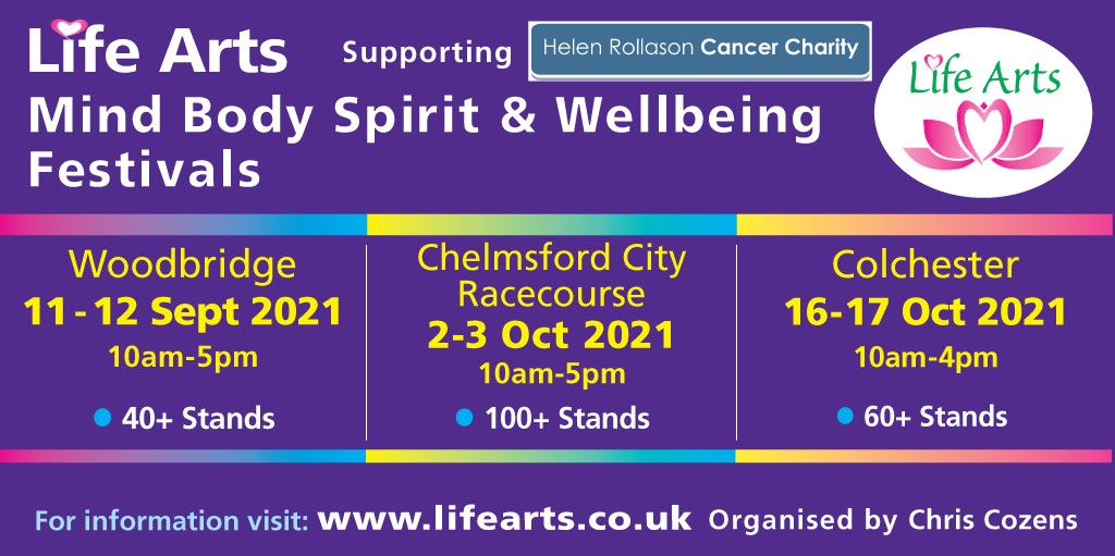 Enjoy therapies, workshops and guided meditations or browse the diverse stalls. Each event is a unique and uplifting festival of live acts, well being guidance, health advice and much more. #mindbodyspirit #mbs #chelmsford #colchester #woodbridge #lifearts
