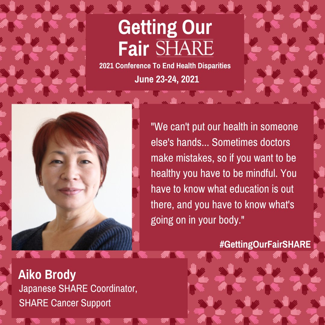 SHARECancerSupt's tweet photo. Aiko Brody, Coordinator of @SHARE_Japanese, reminds women of the power that comes from being educated and involved in their health and care choices. #GettingOurFairSHARE https://t.co/FIRMfeua06