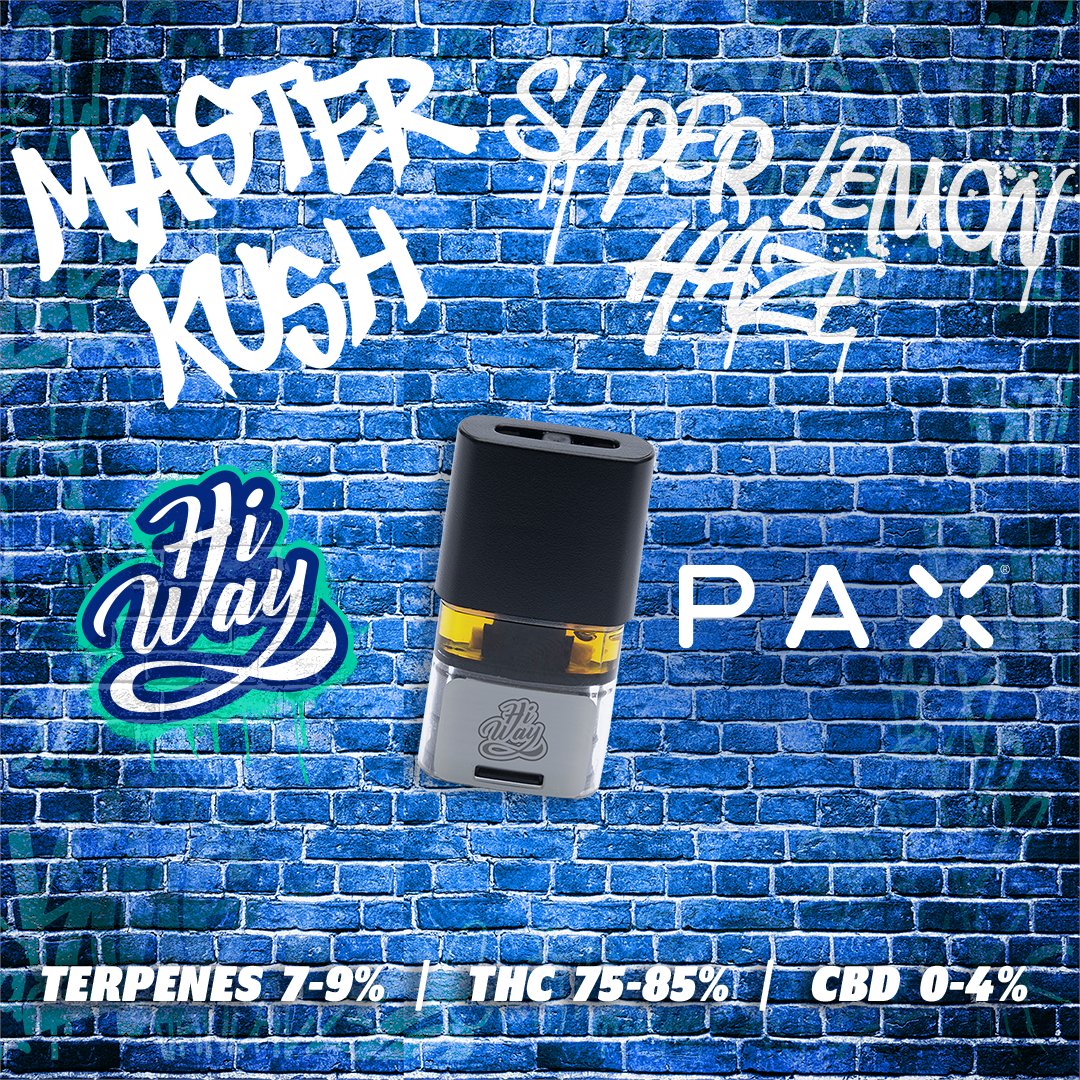 hiwaycannabis's tweet photo. Hiway 🤝 PAX 

We are stoked to announce we have teamed up with PAX to launch strain specific PAX Era Pods that work exclusively with the PAX Era battery. https://t.co/K5dU0hBpzJ
