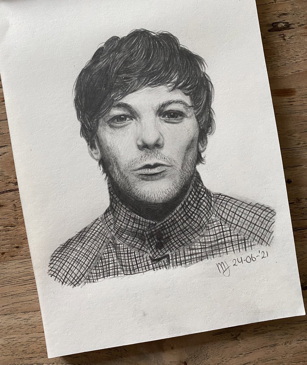 made this drawing of @Louis_Tomlinson today!! hope you like it 🤍