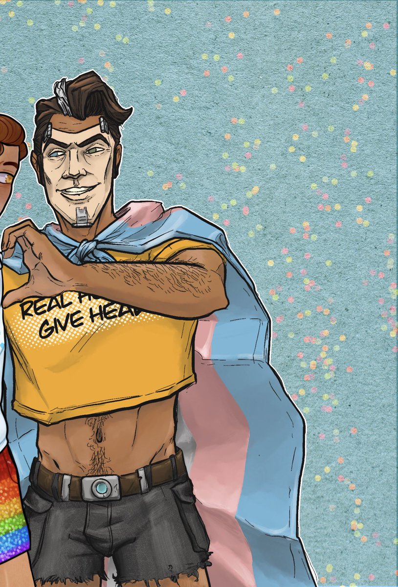 Happy Pride y’all! <a href="/championofsin/">ivan🎃</a> and I collaborated for this month’s edition of trans rhack drawings 💖