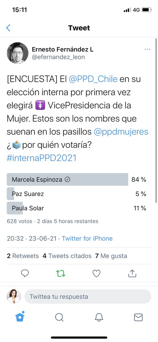 mespinozavidal's tweet photo. Estas si que son “malas prácticas”. Un militante @efernandez_leon hace una encuesta, no le gusta el resultado y acusa que “use bots”.
Cuando un@ afirma algo debe comprobarlo. A mi también me sorprendió y “o tengo una red de apoyo fuerte” o un@ malintencionado uso 🤖@PPD_Chile https://t.co/G31OHnVf6Y