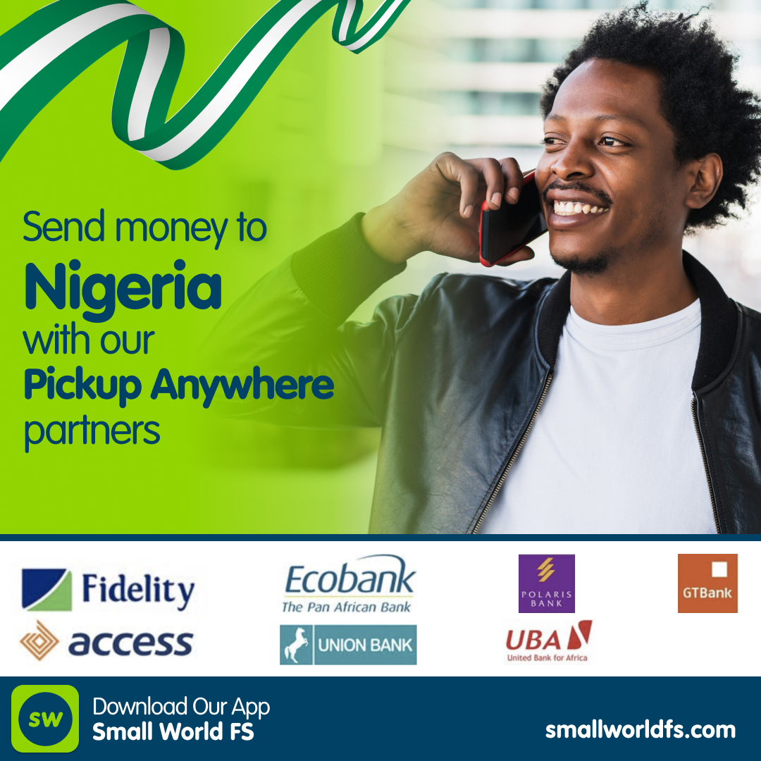smallworldfs's tweet photo. Did you know that thanks to our "Anywhere pickup" option your loved ones can collect your order in almost 2.500 locations in Nigeria? 🇳🇬 💸 #money #remittance #nigeria https://t.co/7FOVv3uFTp https://t.co/qWliEPtLyf