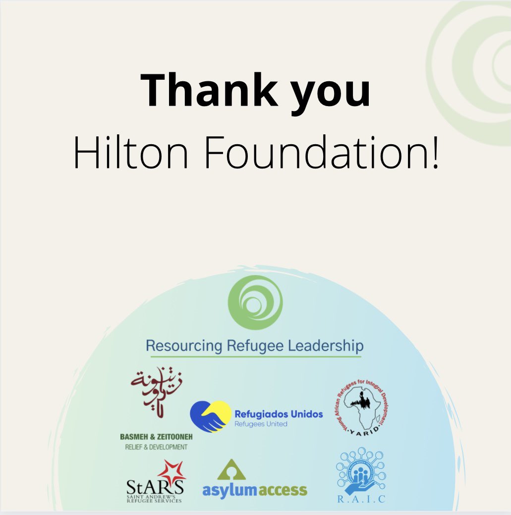 refugeeslead's tweet photo. We are pleased to announce we've received a $2 million grant from @hiltonfound. This supports our ability to reach more RLOs with funding, so their work can scale and they can better influence the responses that dictate their lives. Thank you for helping #refugeeslead! https://t.co/y3rFkcGJqd