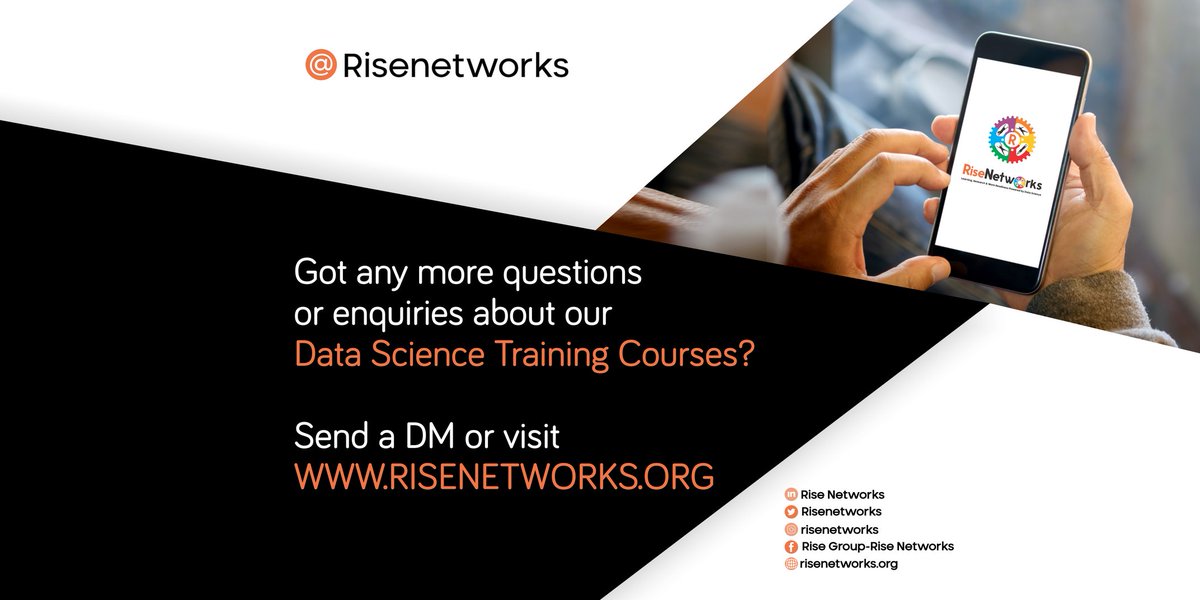 Risenetworks's tweet image. Got any more questions or enquiries about out Data Science Training Courses? 

Send a DM or visit RISENETWORKS.ORG

#datascience #nontechstudents #datasciencejobs #datascientist #datascienceprofessionals #careeropportunities #skills #experience #businessanalytics #Python