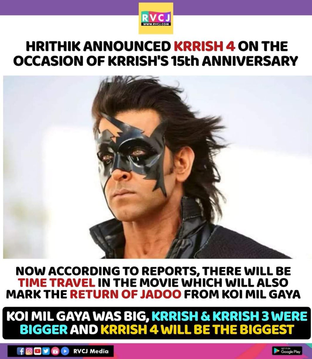 Krrish 4 🤩 @iHrithik 
#hrithikroshan #krrish #krrish4 #krrish3 #koimilgaya #bollywood #superhero #rvcjmovies