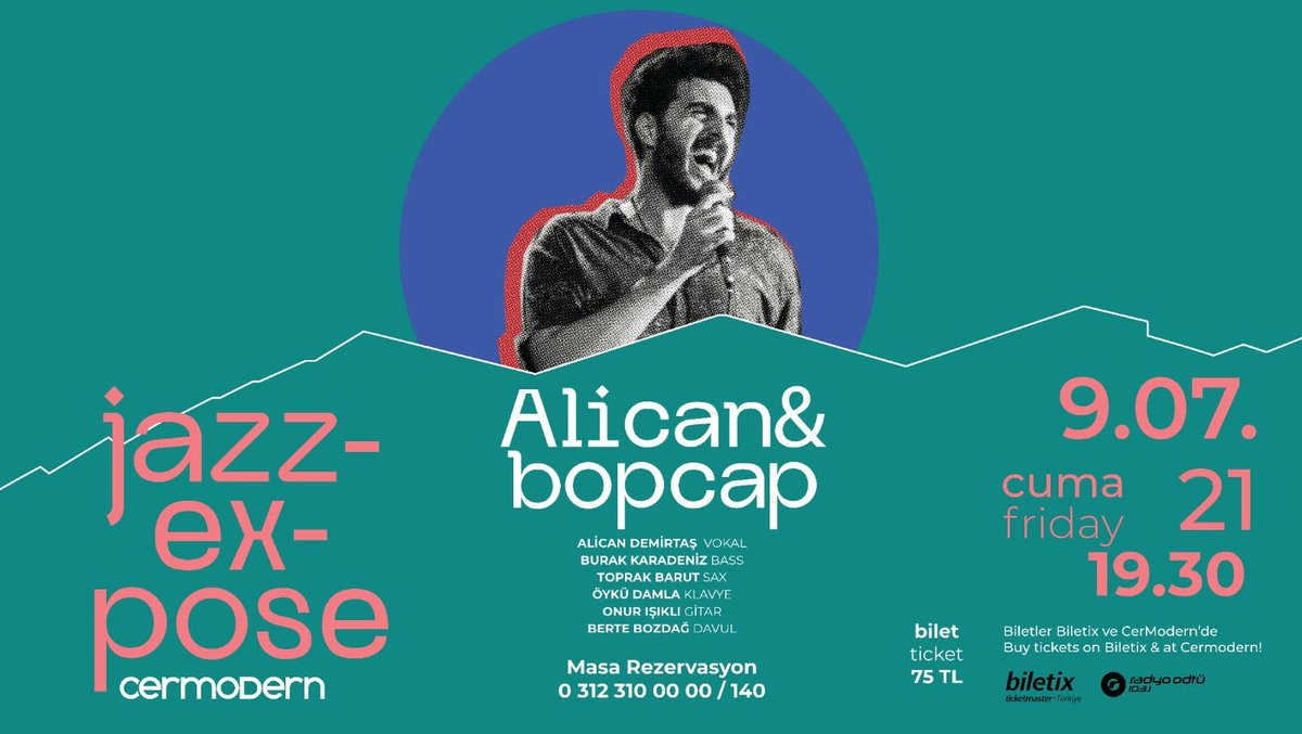 9  Temmuz Cuma akşamı CerModern'de sahne alacak Alican&amp;Bodcap, soul, neo-soul, hip-hop jazz ve funk tarzındaki seçkilerini seyirciye sunacak! Biletler biletix ve CerModern'de! 

Bu tweeti RT eden ve bizi takibe alan iki takipçimize çift kişilik davetiye hediye!