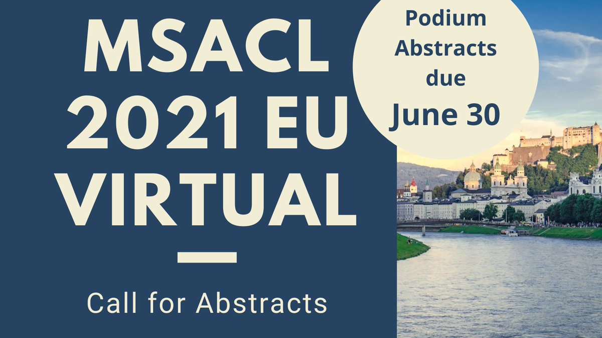 MSACL (@msacl) on Twitter photo Podium abstracts are due this week! Share your work with the #MassSpectrometry & Advances in the Clinical Lab community at the virtual European Congress in September. Early-career and global submissions welcome. No registration fee required for attendees. msacl.org/index.php?head… Podium abstracts are due this week! Share your work with the #MassSpectrometry & Advances in the Clinical Lab community at the virtual European Congress in September. Early-career and global submissions welcome. No registration fee required for attendees. msacl.org/index.php?head…
