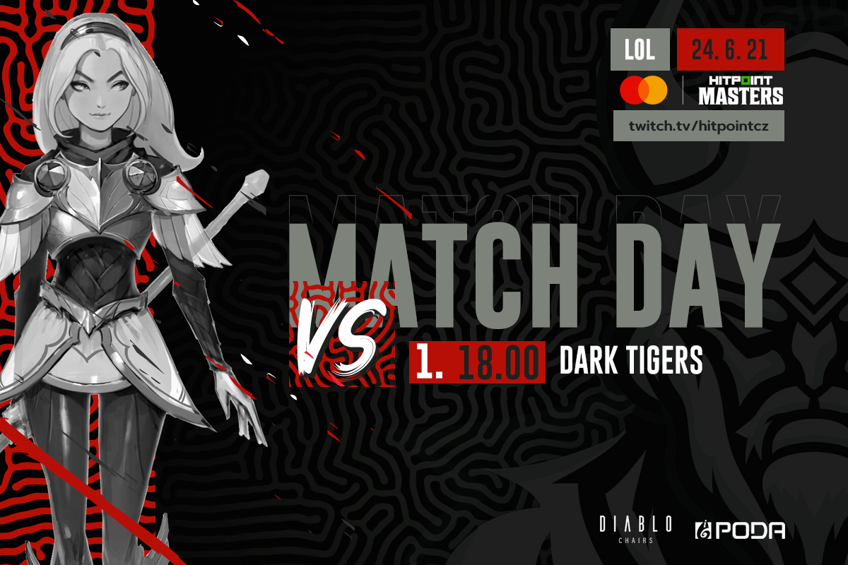 The 4th round of the @hitpointczMasters starts in 30 minutes and we'll be part of the first game of the day. For the first time in the league we will face <a href="/darktigersgg/">Dark Tigers</a> and we believe that we will win! 🦾🦾

twitch.tv/hitpointcz