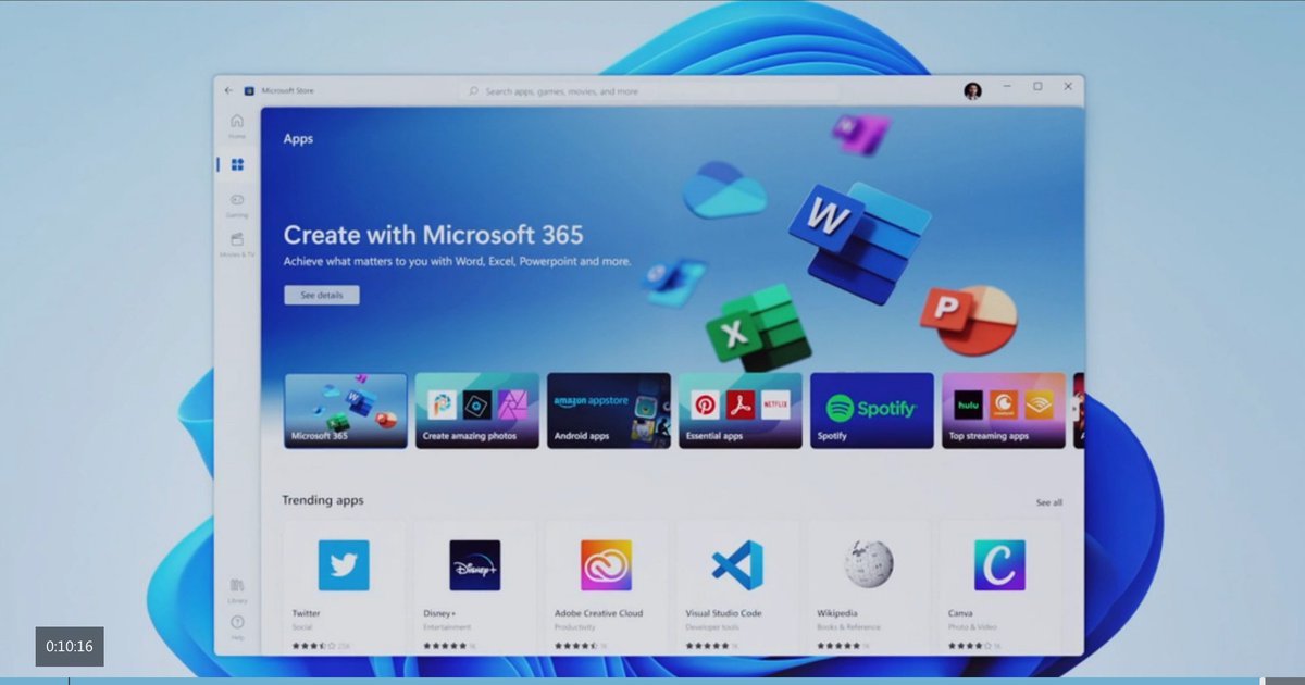 itapb7's tweet photo. リアルでMicrosoftのオンラインイベント見ましたが、Windows11正式に発表されましたね。

タブレットでも使いやすい操作性とデザインになっているけど、それよりも気になるのはシステム要件と無償アップデートがどうなのか？

情報を待ちます😆

#windows11 #MicrosoftEvent #WindowsInsiders https://t.co/Xkia0G3WaW