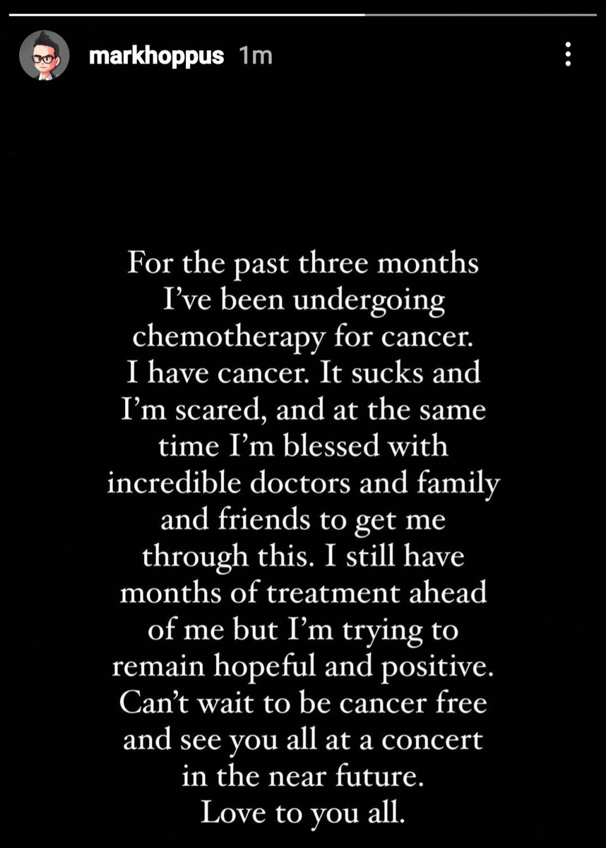 Simple Creatures Fans (@simplecreatfans) on Twitter photo I'm so sorry for <a href="/markhoppus/">mark hoppus</a>
I wish him all the best and a lot of strength. I'm pretty sure he'll make it. He's going to kick the Cancer in the ass.
<a href="/AlexGaskarth/">Alex Gaskarth</a> <a href="/simplecreatures/">Simple Creatures</a> I'm so sorry for <a href="/markhoppus/">mark hoppus</a>
I wish him all the best and a lot of strength. I'm pretty sure he'll make it. He's going to kick the Cancer in the ass.
<a href="/AlexGaskarth/">Alex Gaskarth</a> <a href="/simplecreatures/">Simple Creatures</a>