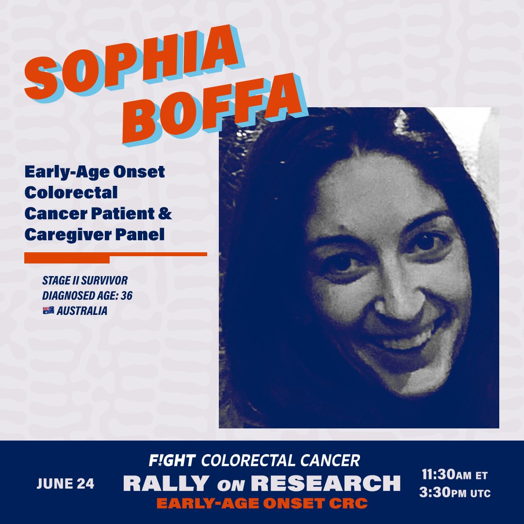 Fight Colorectal Cancer (@fightcrc) on Twitter photo "I am a mother of two very small children. I want to be here. I need to be here." - Sophia Boffa, #ColorectalCancer survivor from Australia.
Early-age onset #ColorectalCancer is an urgent issue in cancer research & patient care around the globe.
#FightEAOCRC <a href="/FightEAOCRC/">FightEAOCRC</a> "I am a mother of two very small children. I want to be here. I need to be here." - Sophia Boffa, #ColorectalCancer survivor from Australia.
Early-age onset #ColorectalCancer is an urgent issue in cancer research & patient care around the globe.
#FightEAOCRC <a href="/FightEAOCRC/">FightEAOCRC</a>