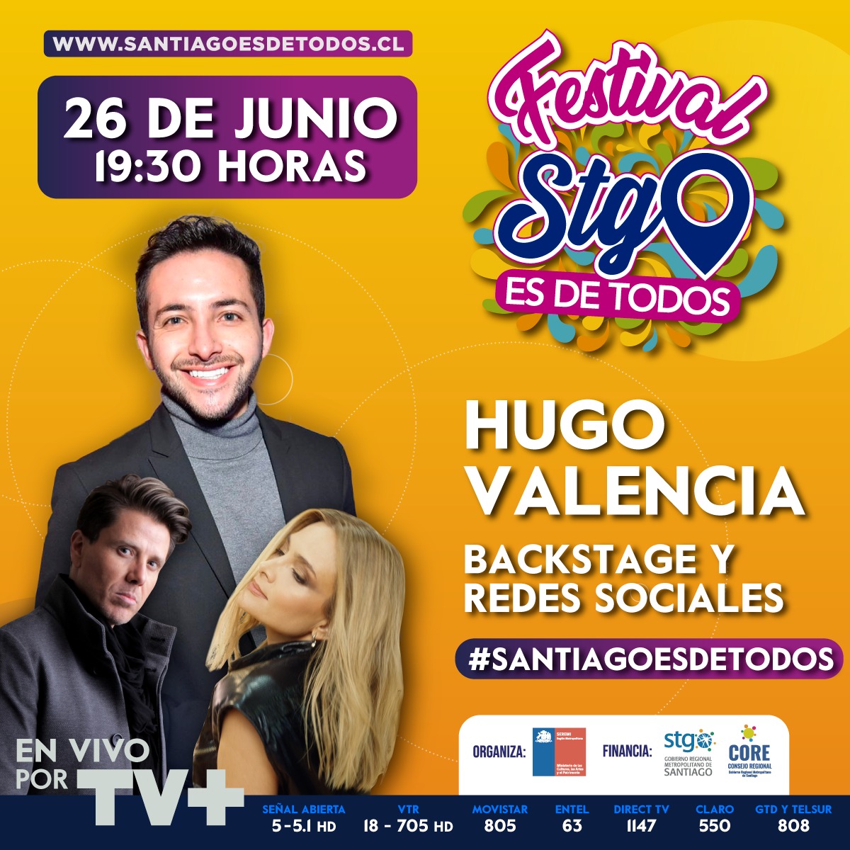 StgoesdeTodos's tweet photo. El gran @Hugovalencia 😎 estará a cargo del Backstage y las Redes Sociales de nuestro festival 📲✨ ¡Sólo debes comentar usando el hashtag #Santiagoesdetodos y proyectaremos tus comentarios en pantalla! 🤩 Únete y sé parte de esta gran fiesta de la música chilena 🎶 https://t.co/VIdG70hVAp