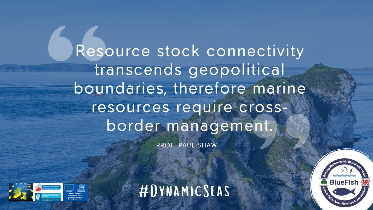 BlueFish_EU's tweet photo. The connectivity between populations within species may change with #ClimateChange. Prof. Paul Shaw recommends that cross-border cooperation is essential for the successful management of marine resources. Stay tuned for more highlights our #DynamicSeas conference.
#IrelandWales https://t.co/ZG3OkdOU3d