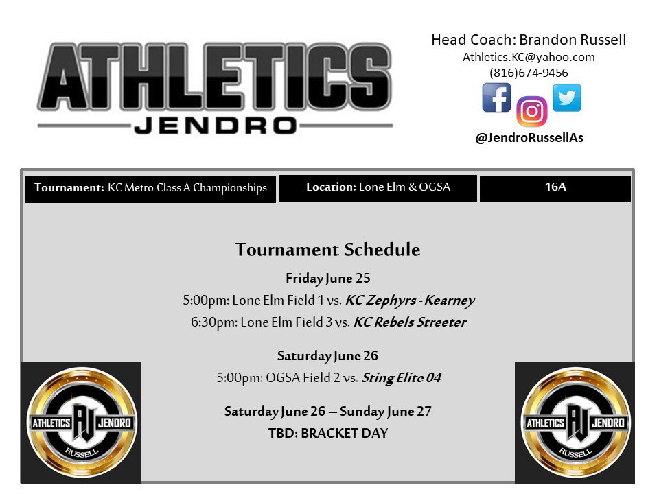 Can’t wait to see you this weekend on the dirt! 🥎 
<a href="/BrianJendro/">Athletics jendro</a> <a href="/Athletics_KC_HC/">Brandon Russell</a> <a href="/MPetersAsCoach/">Micheal Peters</a> @AsstCoach4As