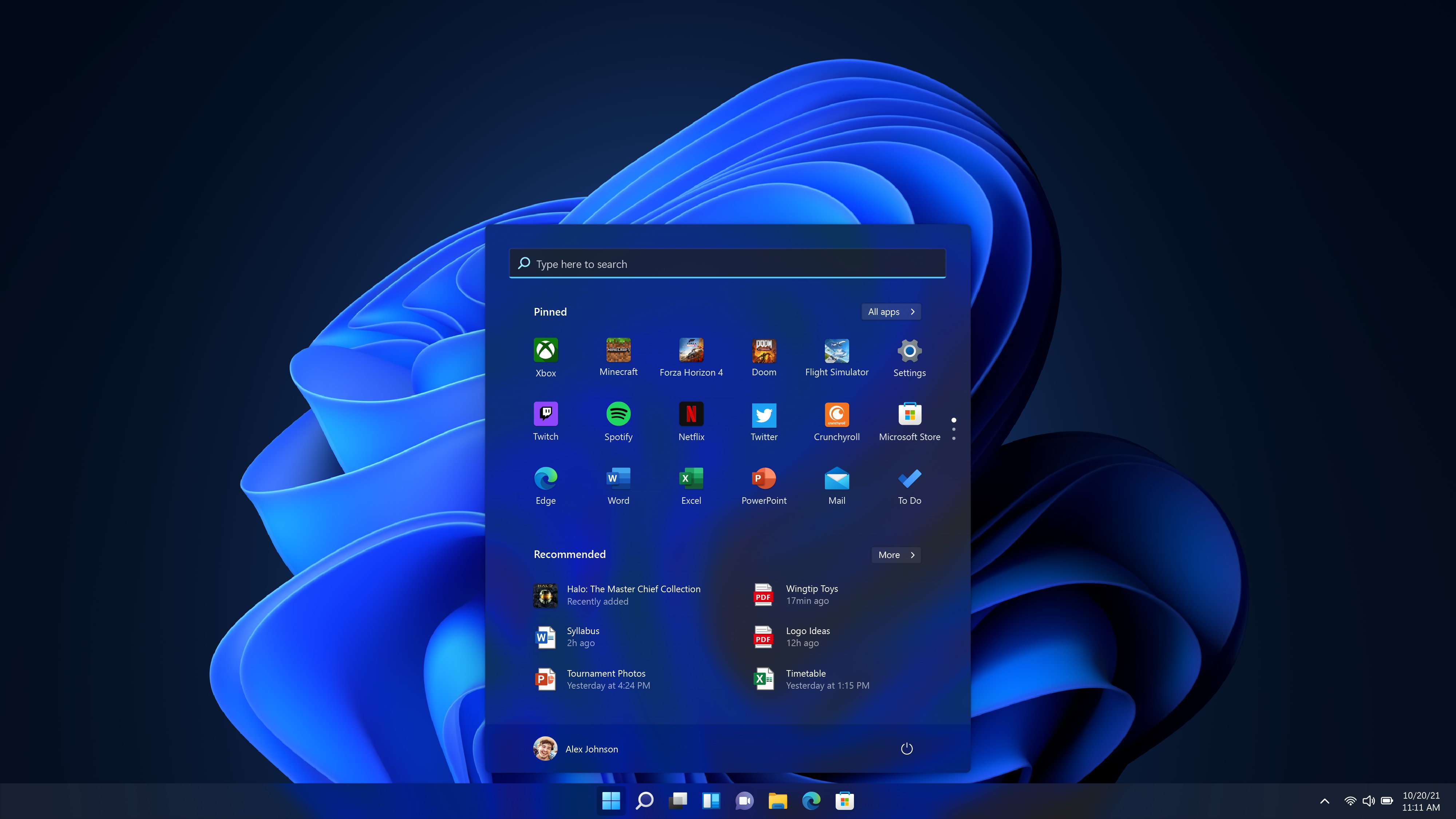 The new Windows 11 Start menu