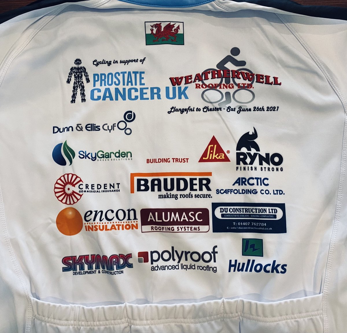 2 days to go and the jerseys have arrived! Thanks again to @LiquidPlastics <a href="/SikaLimited/">Sika UK</a> <a href="/BauderLtd/">Bauder Flat Roofs</a> <a href="/AlumascRoofing/">Alumasc Roofing</a> <a href="/PolyroofLtd/">Polyroof Products</a> <a href="/rynoltd/">RYNO</a> @encon_group <a href="/SkyGardenUK/">SkyGarden Greenroofs</a> <a href="/CredentInsure/">Credent Insurance</a> <a href="/ArcticScfflding/">Arctic Scaffolding C</a> and everyone else that has donated! justgiving.com/fundraising/We… <a href="/ProstateUK/">Prostate Cancer UK</a>