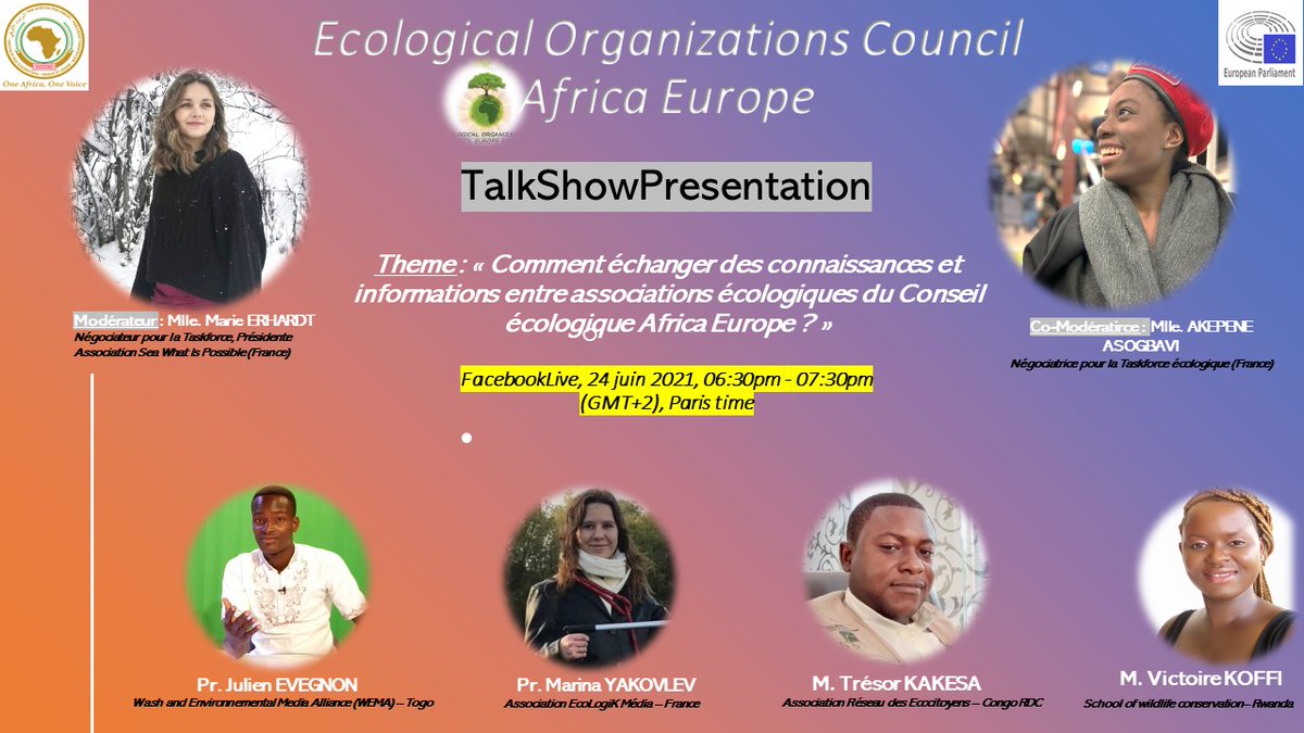 EcolCouncil's tweet photo. Suivez maintenant le TalkShowPresentation

Theme : "Comment échanger des connaissances et informations entre associations écologiques du Conseil Ecologique Africa Europe ?"

https://t.co/5eDgzR2Kve https://t.co/mC0vO0DCm3