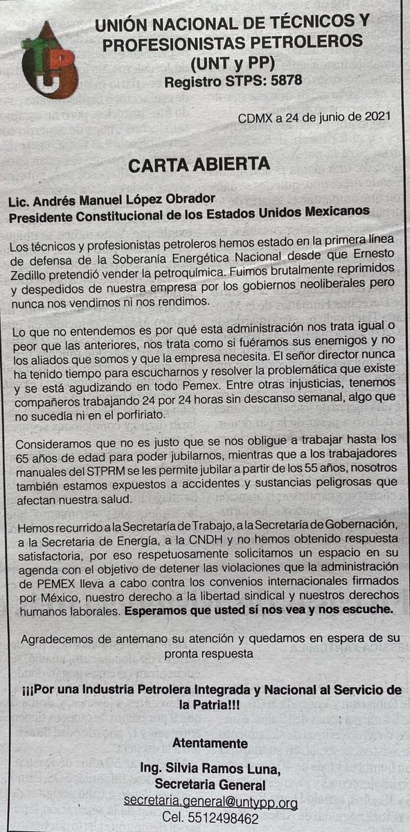 <a href="/rocionahle/">Rocío Nahle</a> <a href="/Pemex/">Petróleos Mexicanos</a> <a href="/NachoRgz/">Nacho Rodriguez (El Chapucero)</a> <a href="/fercarmona18/">El Defensor de la Verdad</a> <a href="/juncalssolano/">Juncal Solano</a> <a href="/epigmenioibarra/">epigmenio ibarra</a> <a href="/lordmolecula/">Lord Molécula Oficial</a>