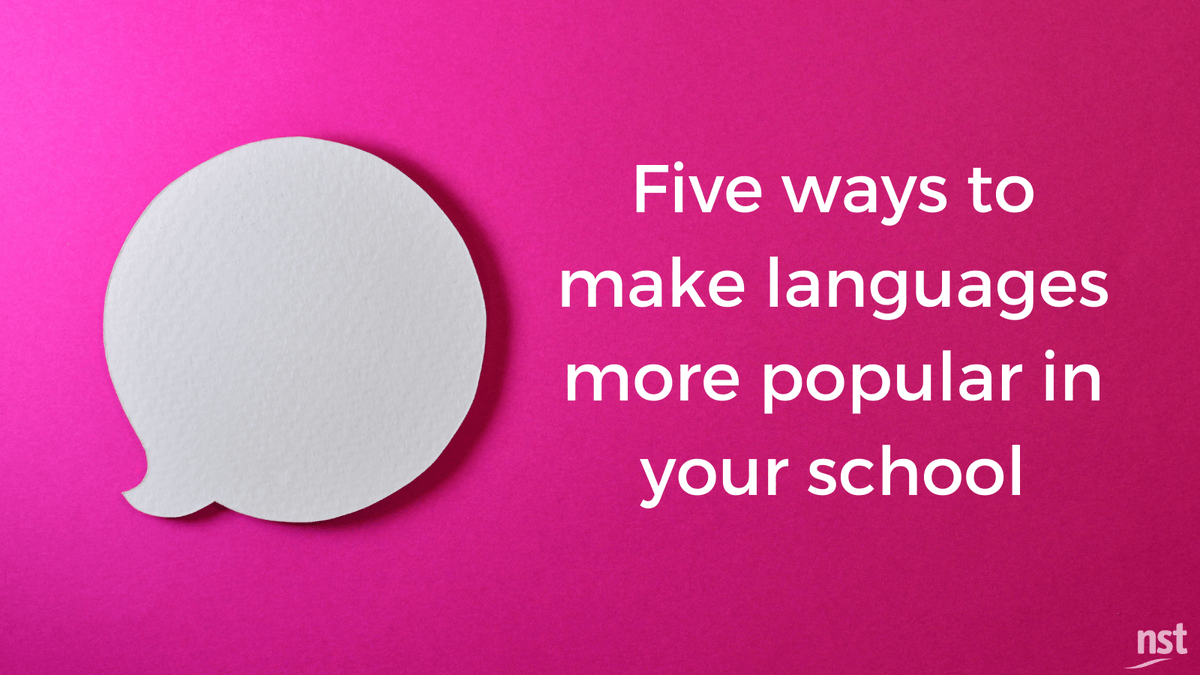 NSTLanguages's tweet photo. This article details five ways to promote the value of learning languages in your school. We particularly loved point 4 about school trips.
https://t.co/aE9NssOlRD
#mfltwitterati #languagele https://t.co/CohjkjNhn0