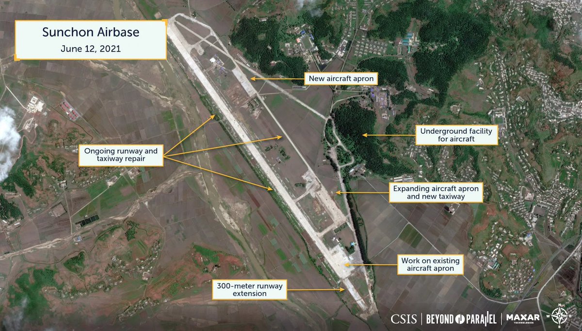 Recent satellite imagery provides details into major maintenance and expansion at the Sunchon Airbase, which houses North Korea’s most modern and capable military aircraft in the Korean Air and Air Defense Force (KPAF)’s inventory. Learn more: cs.is/3h5tdag