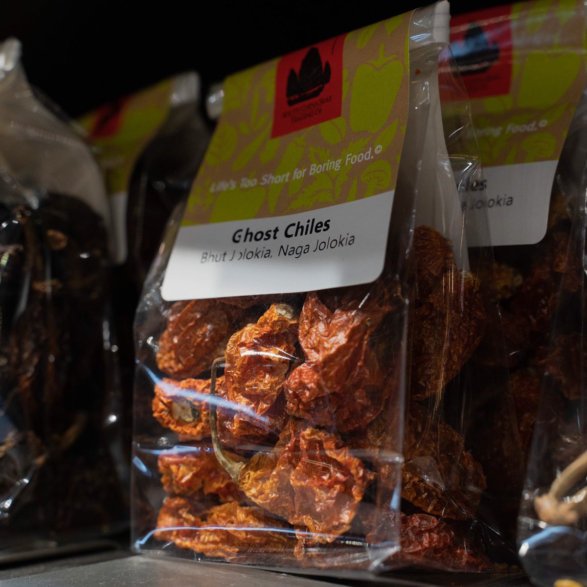 Ghost Chiles
These are popular in Northeast India, in sauces, raw, as an elephant repellant, &amp; surprisingly, as a cure for stomach ills. Use it as you would any other chile, but very, very carefully (eye contact is dangerous). All skin contact should be avoided.
#southchinaseas1