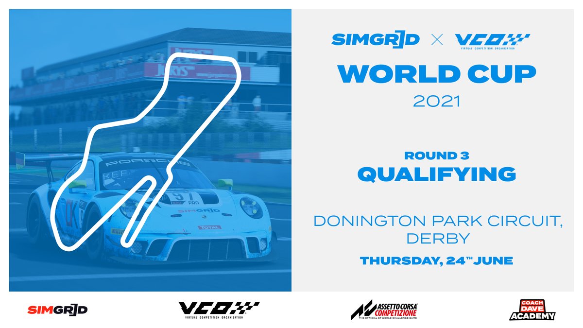 🔴The World Cup is BACK! 

This is your one-hour notice to join us for Qualifying for Round 3 of the SimGrid x <a href="/vcoesports/">VCO 🕹🏎</a> World Cup at Donington

Join us LIVE at simgr.id/LIVE
#simgrid #beACC #AssettoCorsaCompetizione #simracing #esports