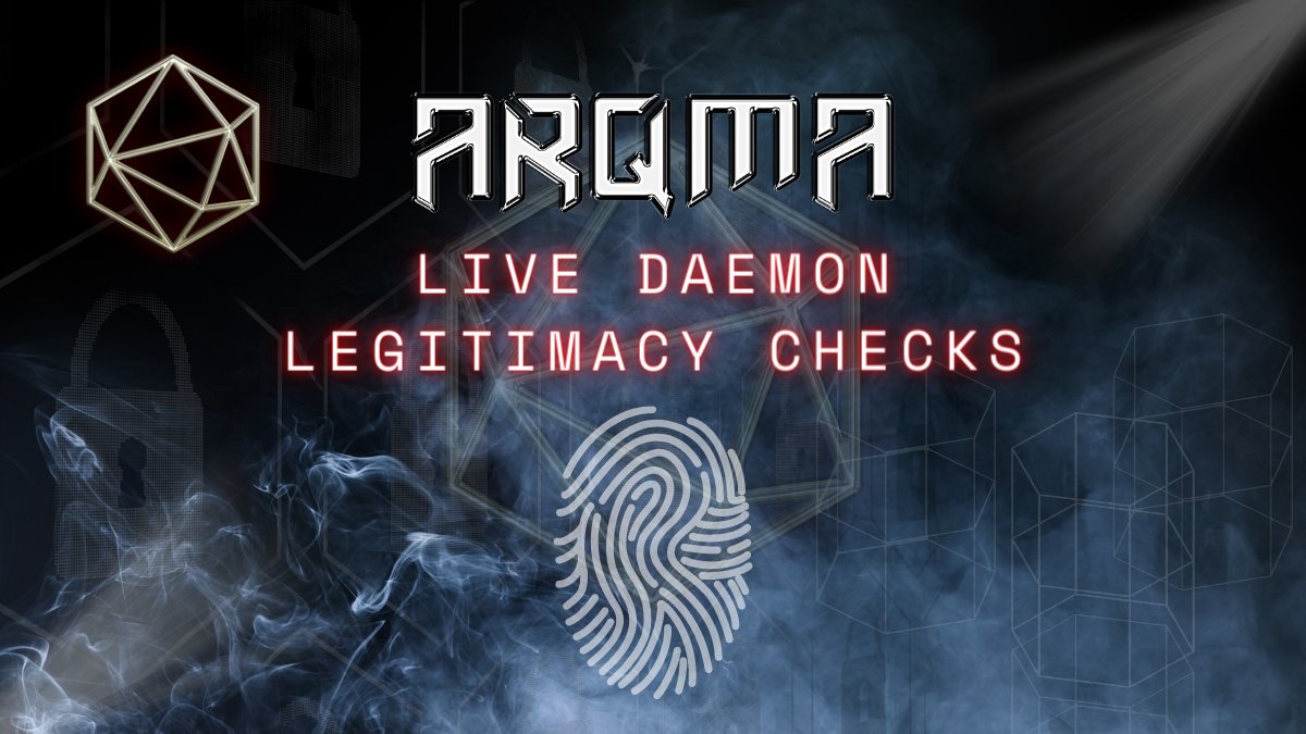 ArQmA_Network's tweet image. As with everything we do, #Security is our top priority. We are pleased to announce that the upcoming #blockchain updates include Live #Daemon legitimacy checks preventing outdated or custom modded versions at all #nodes by checking against our code, node version and commit hash.