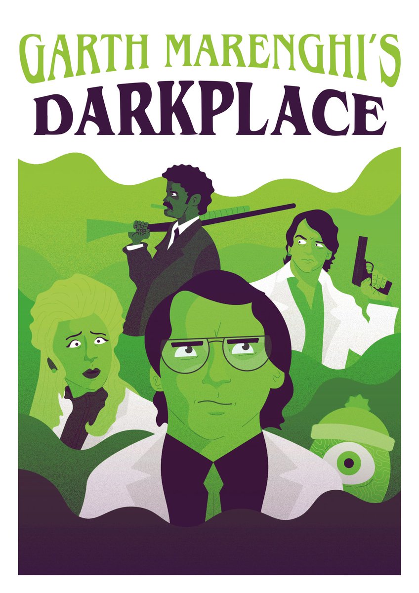 I made a poster for the greatest tv show ever made @GarthMDarkplace <a href="/MrHolness/">Matthew Holness</a> <a href="/porksmith/">Matt Berry</a> <a href="/RichardAyoade/">RICHARD AYOADE</a> <a href="/alicelowe/">Alice Lowe</a> @skippertheeyechild