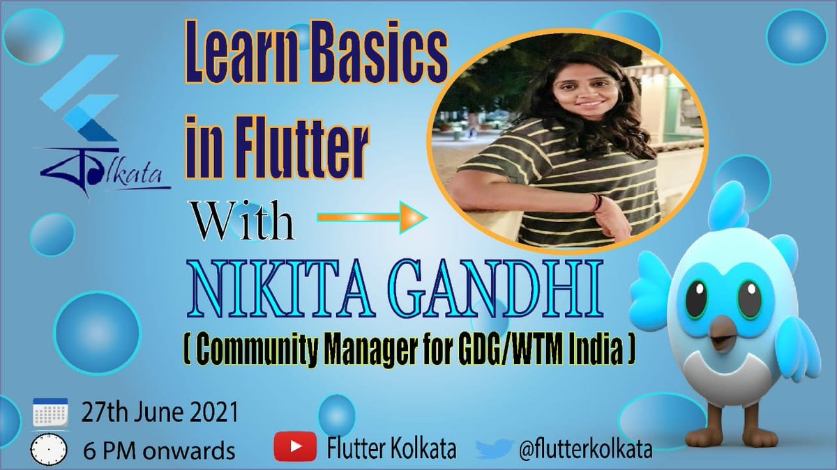 flutterkolkata's tweet image. Hi All
Due to some unavoidable circumstances, the event has been shifted to 27th june 2021, Sunday at 6PM.
The meeting link will be shared soon.
Meanwhile you can register at
docs.google.com/forms/d/e/1FAI…
@Nikkitagandhi
#flutter #flutterBasics