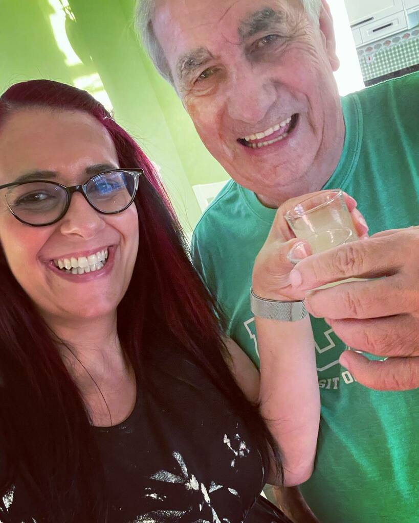 NickyDanino's tweet photo. Dad and I enjoying Limoncello shots at home tonight after a few drinks out. #Gibraltar #lockdowndrinks https://t.co/5c3GWU7iO0 https://t.co/wVtJyL45AW