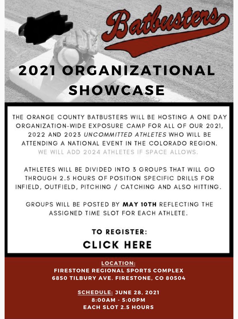 I’ll be participating in the Batbusters Org. Showcase 5:00pm-7:30pm along with talented uncommitted 2021 &amp; 2022’s!